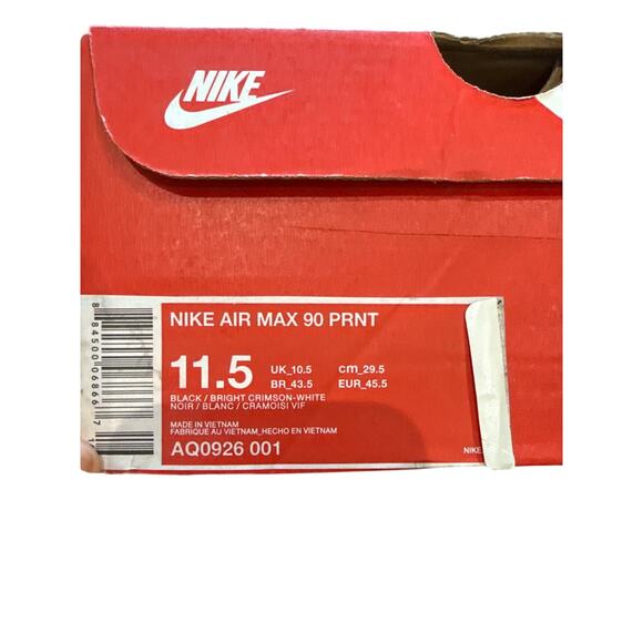 Nike x Atmos Air Max 90 “We Love Nike” – Bright Crimson – Size 11.5 - Picture 7 of 7